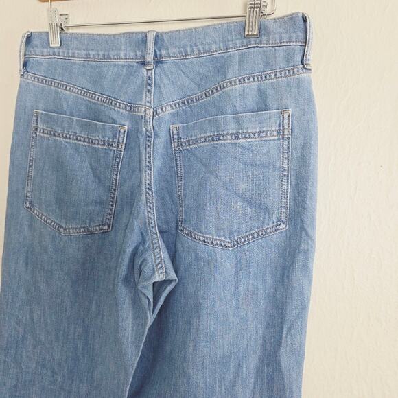 J. Crew NWT Drapey Wide Leg Trouser Denim Jeans Light Blue Wash Size 27 - Picture 12 of 12